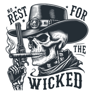 Koszulka Męska Skull Cowboy