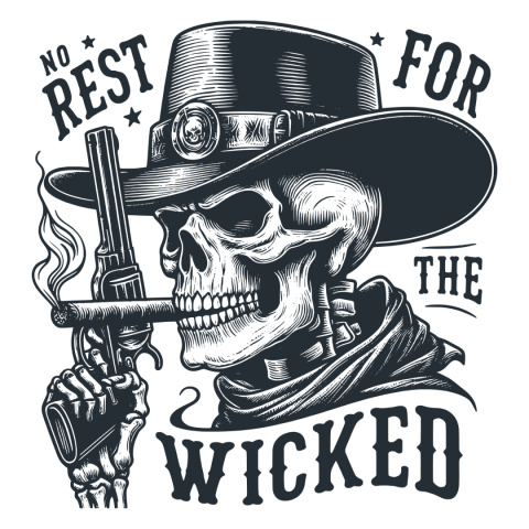 Koszulka Męska Skull Cowboy